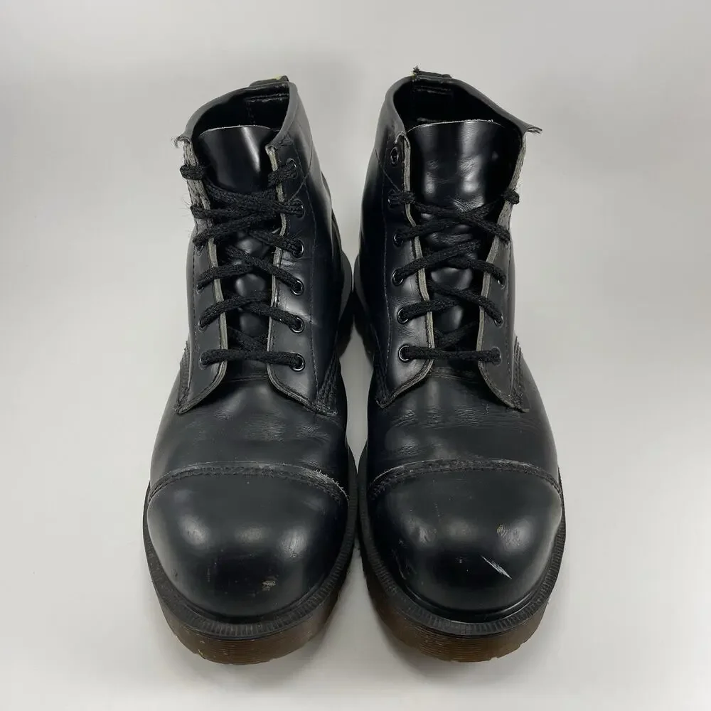 Dr. Martens Bex Toe Cap Mens Size 9, 8 UK Black Leather Boots England Steel Toe